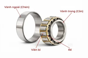 Cấu tạo vòng bi côn KTT