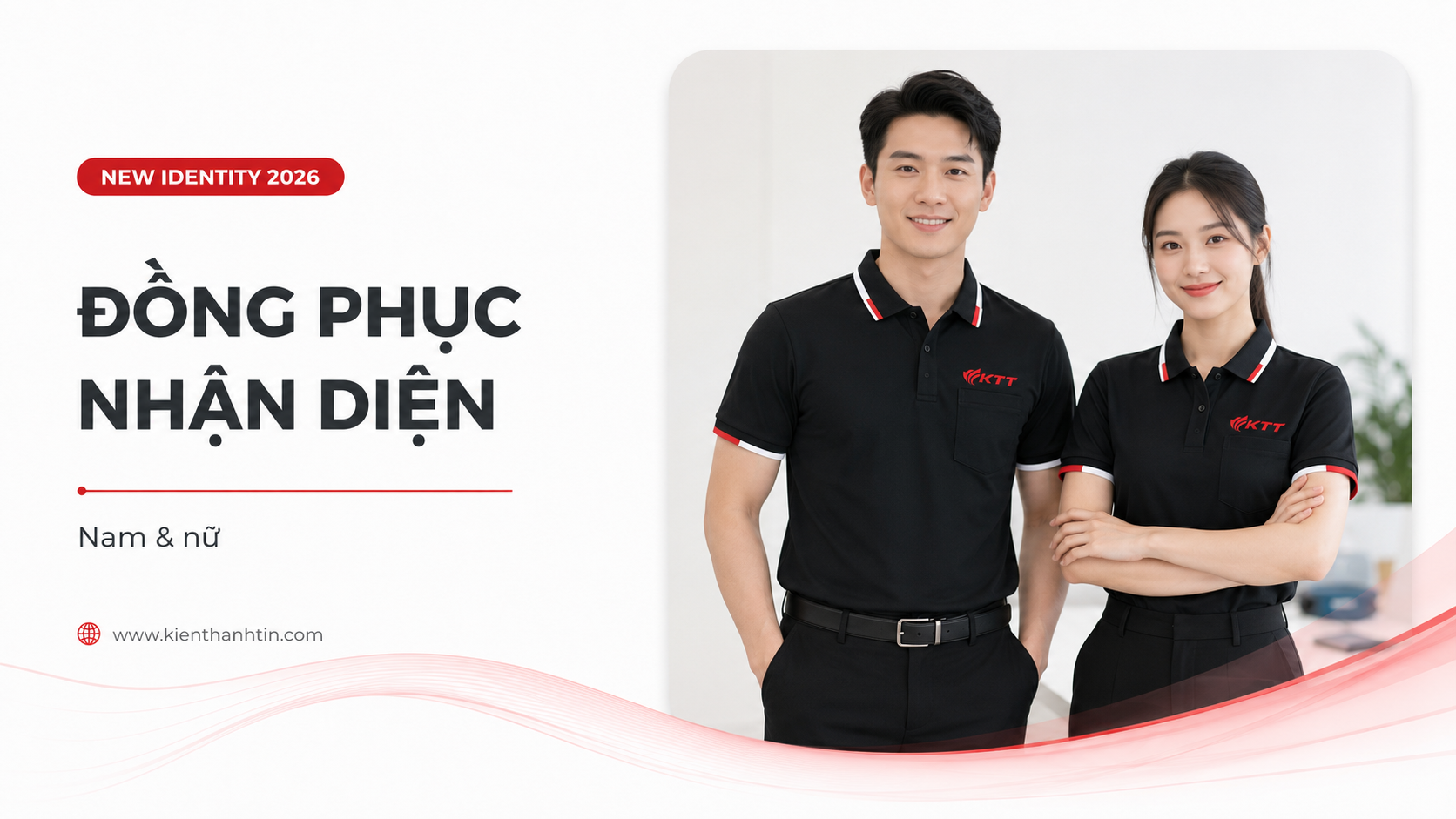 Đồng phục nhận diện mới dành cho nhân viên nam và nữ.