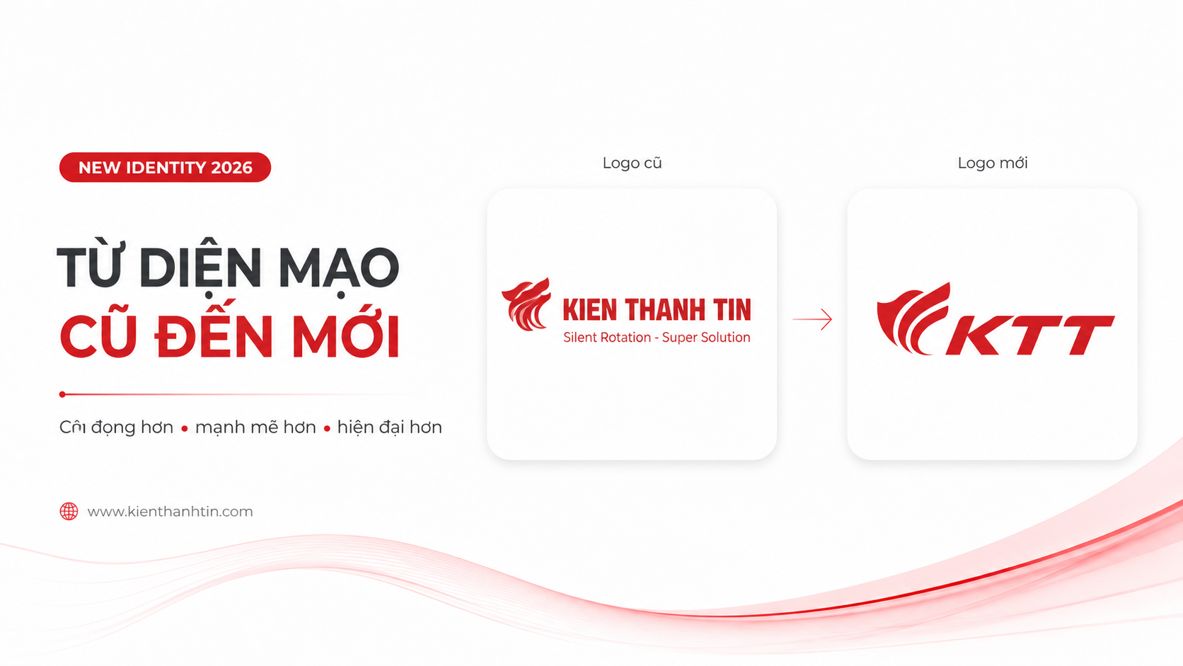 Sự chuyển đổi từ logo cũ sang logo KTT mới.