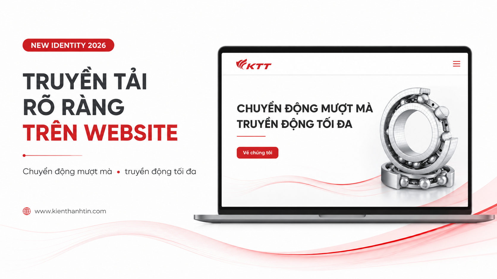 Giao diện website Kiên Thành Tín theo bộ nhận diện mới.